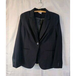 Liz Claiborne Women's Blazer Jacket Front Button Black Size 12